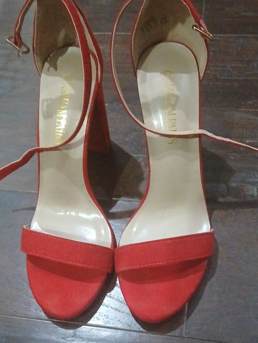 Dream Pairs Red Ankle-Strap 4" Block Heels